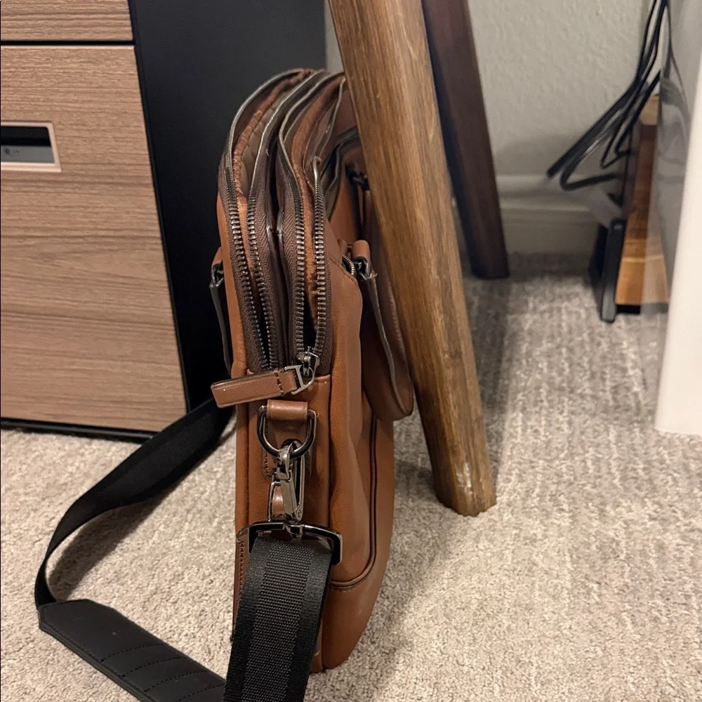 Tumi Tan Leather Briefcase